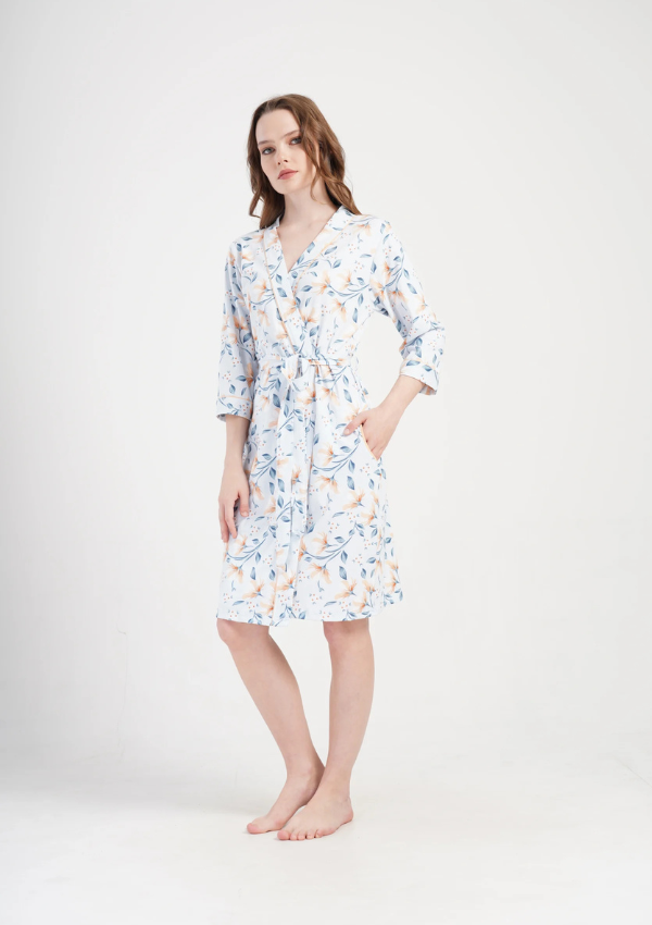 Szlafrok damski Blue Blossom Robe, Niebieski, r. M-XXL