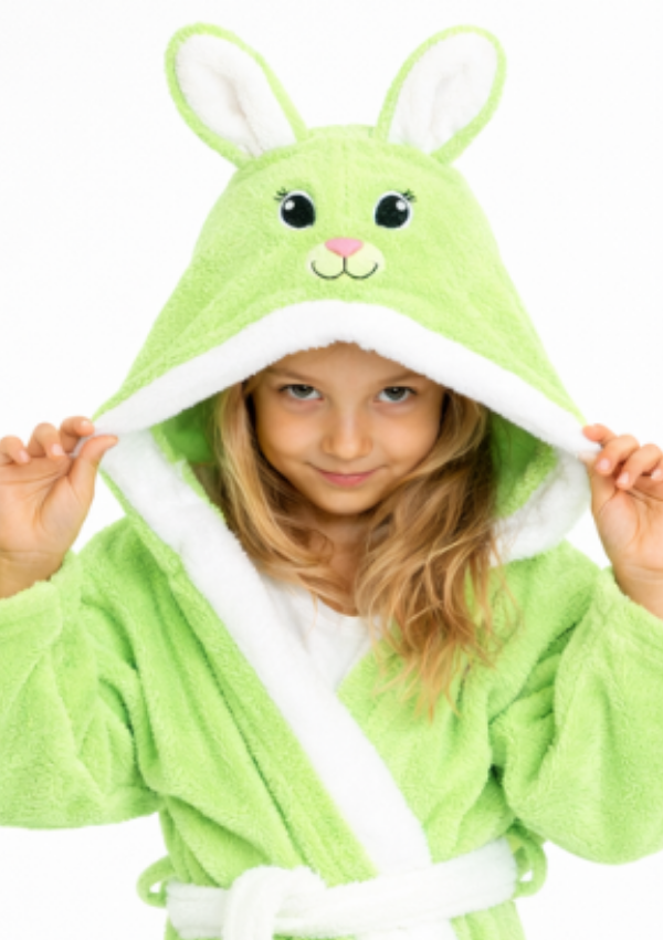Szlafrok Dziewczęcy Honey Bunny Light Green, zielony, r. 110-134