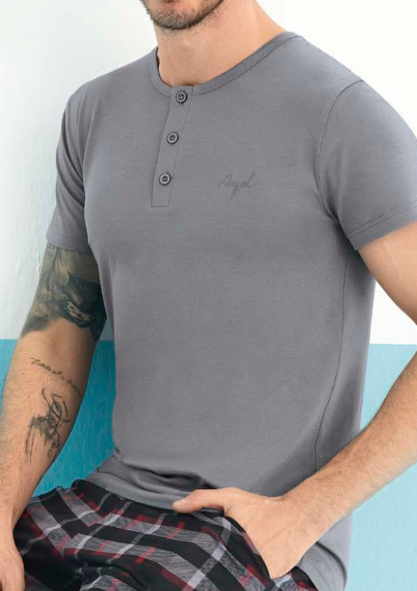 Piżama Męska Grey Classic, Szary, r. M-XL