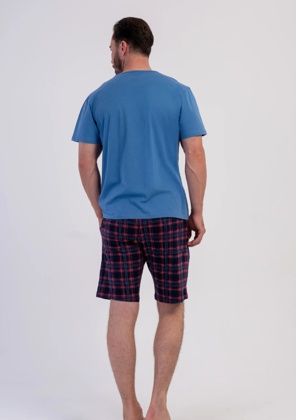 Piżama Męska Vienetta Trip Summer, Niebieski, r. S-XL