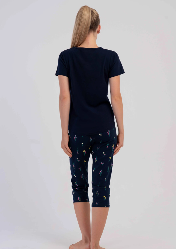 Piżama Damska Vienetta Rose Navy, Granatowy, r. M-XXL