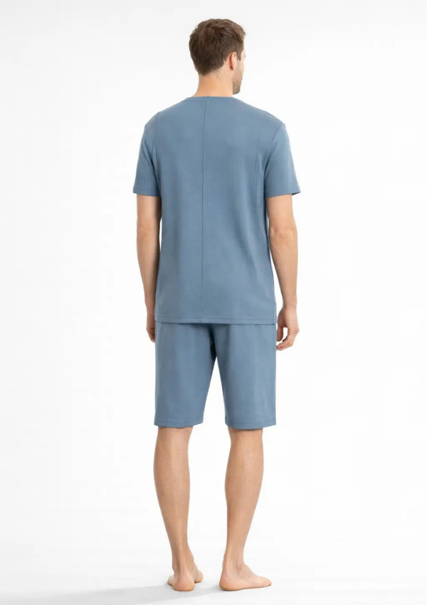 Piżama Męska Steel Blue Set, Niebieski, r. M-XL