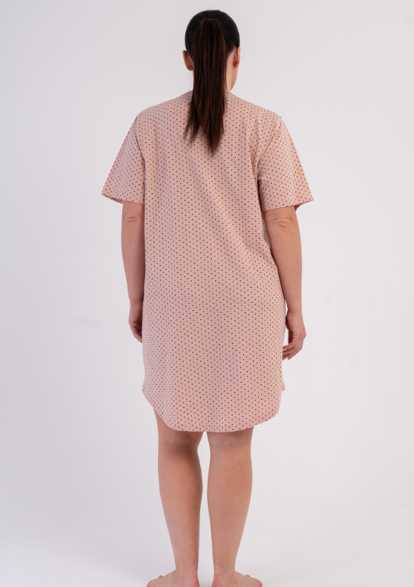 Koszula Nocna Damska Teddy Dots, Różowy, r. 1XL - 4XL