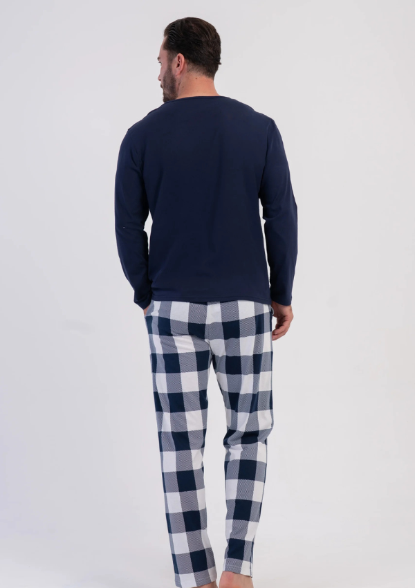 Piżama Męska Vienetta Navy Winter, Granatowy, r. M-XXL