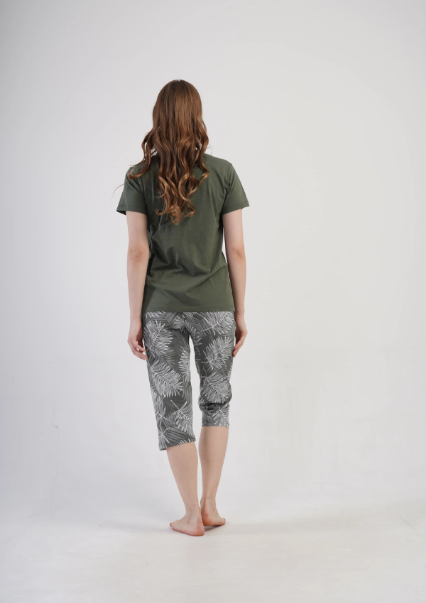 Piżama Damska Vienetta Olive Leaves, Zielony, r. L-XXL