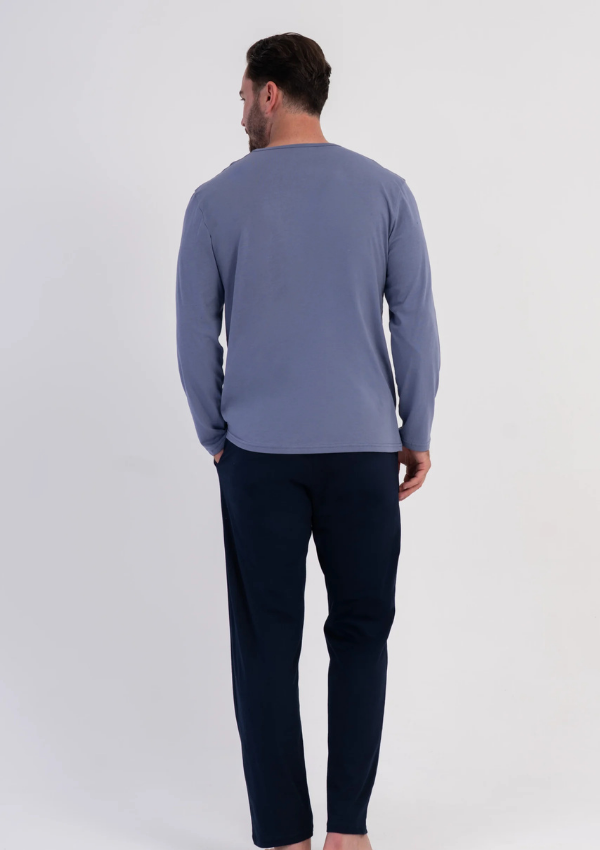 Piżama Męska Vienetta Blue Navy, Niebieski, r. S-XL