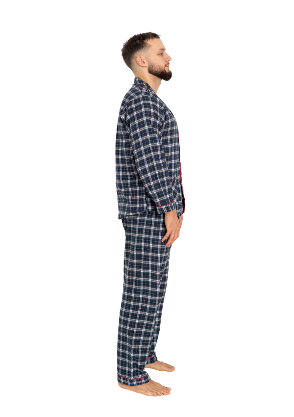 Piżama Męska Flannel Comfort, Niebieski, r. M- XL