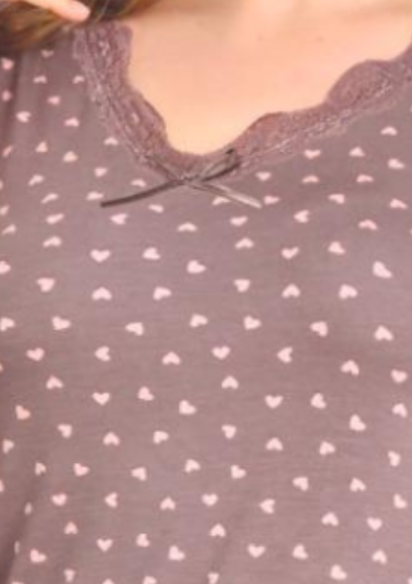 Piżama damska Mauve Hearts, Różowy, r. 2XL-5XL