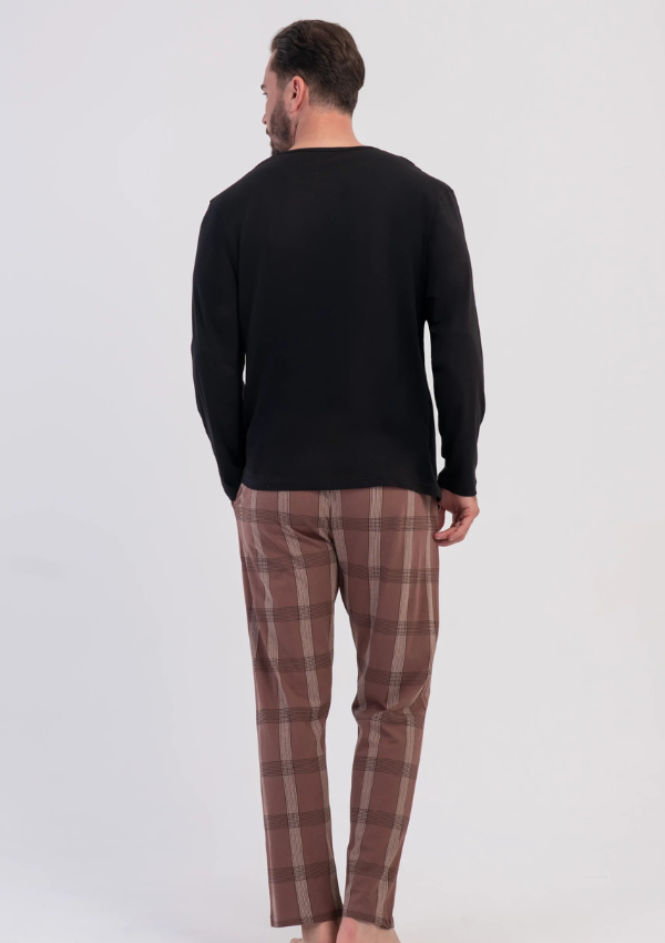 Piżama Męska Vienetta Mocha Heritage, Czarny, r. M-XXL
