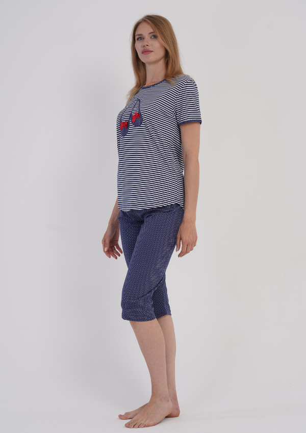 Piżama Damska Vienetta Ballet Dot, Granatowy, r. M-XXL