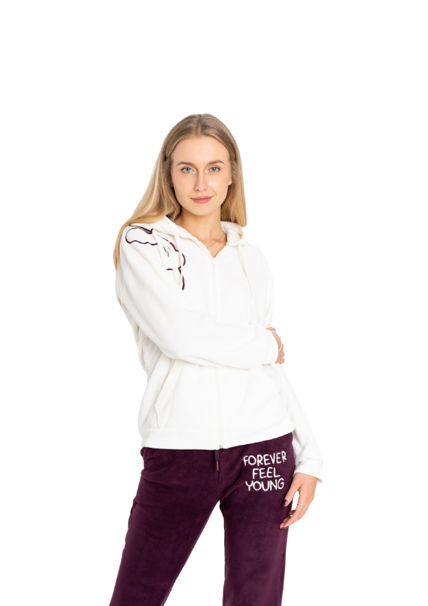 Piżama Damska Polarowa Vienetta Bunny Hug, Biały, r. S-XL