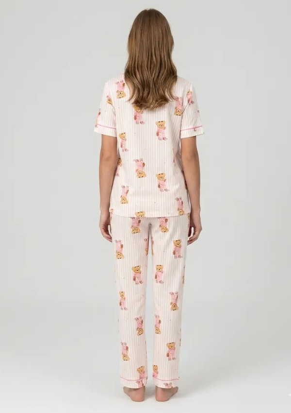 Piżama Damska Bear Harmony, Różowy, r. M-XL