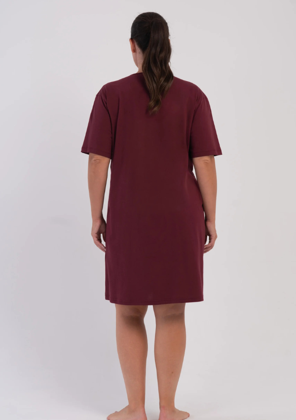 Koszula do Karmienia Vienetta Burgundy Teddy, Bordowy, r. 1XL-4XL