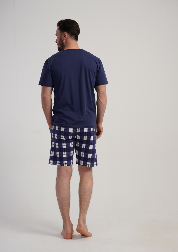 Piżama Męska Vienetta Navy Classic, Granatowy, r. L-XXL