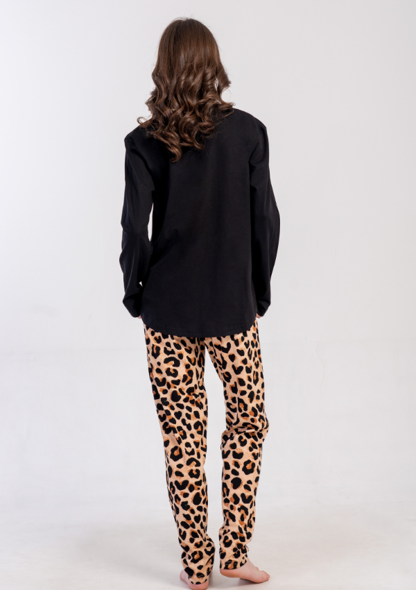 Piżama Damska Vienetta Wild Stellar, Czarny, r. 1XL-4XL