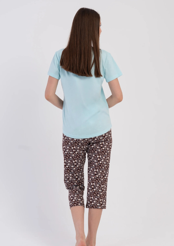 Piżama Damska Vienetta Blue Floral, Niebieski, r. M-XXL