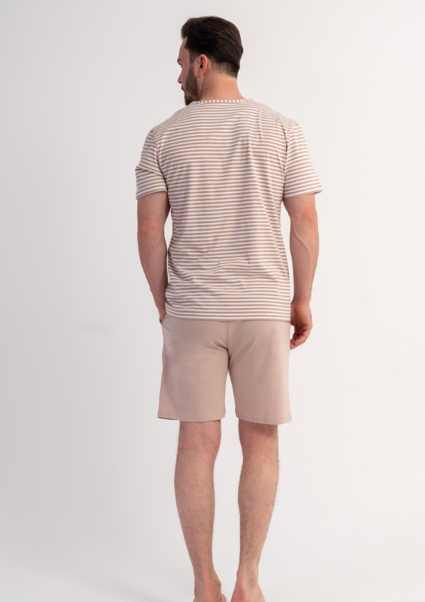 Piżama Męska Vienetta Beige Breeze, Beżowy, r. M-XL