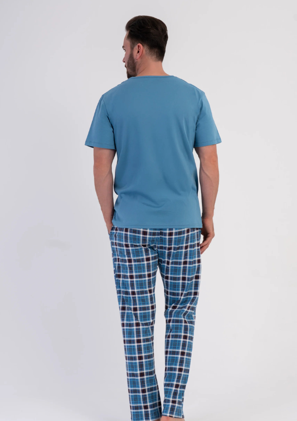 Piżama Męska Vienetta Blue Classic, Niebieski, r. L-XXL