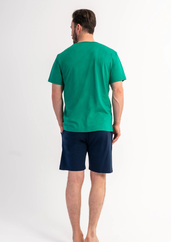 Piżama Męska Vienetta Green Ease, Zielony, r. S-XL