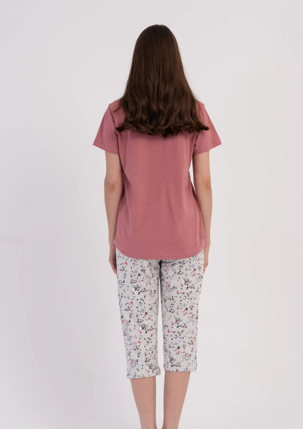 Piżama Damska Vienetta Pink Pattern, Różowy, r. M-XXL