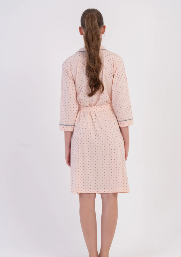 Szlafrok damski Vienetta Blush Grey, Różowy, r. M-XXL