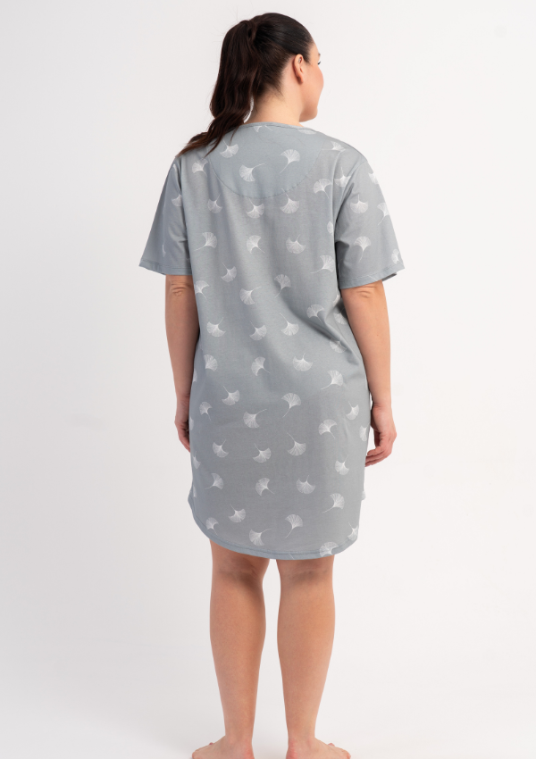 Koszula Nocna Damska Leaf Dream, Szary, r. 1XL - 4XL