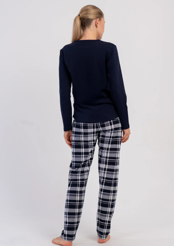 Piżama Damska Vienetta, Midnight Ivory, Granatowy, r. S-XL