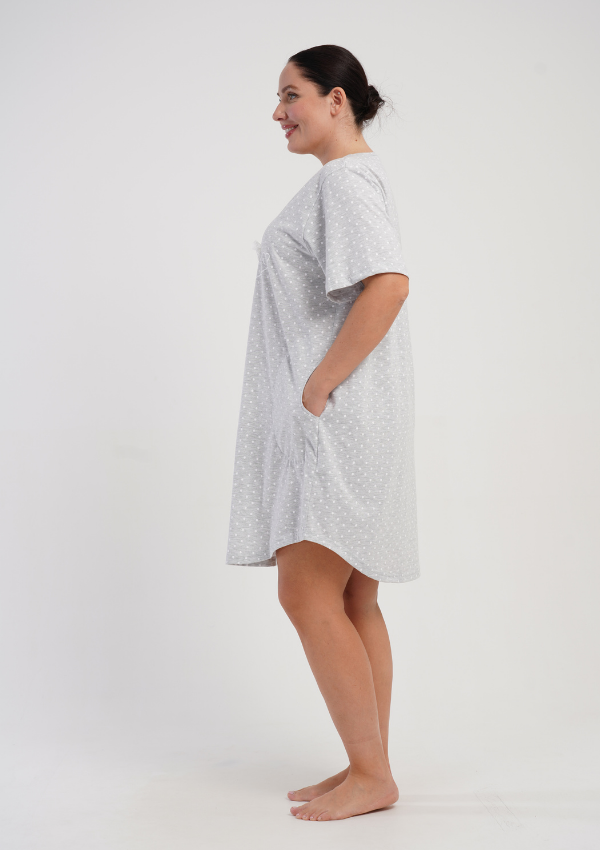Koszula Nocna Damska Vienetta Lovely Cats, Szary, r. 1XL - 4XL