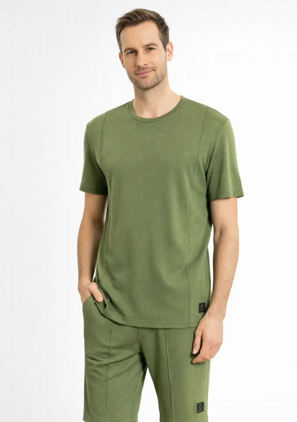 Piżama Męska Olive Bamboo Set, Zielony, r. M-XL