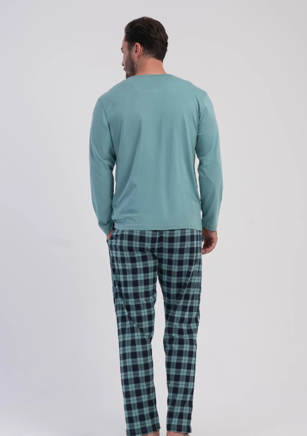 Piżama Męska Vienetta Teal Navy, Zielony, r. M-XXL
