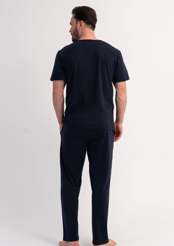 Piżama Męska Vienetta Navy Comfort, Granatowy, r. M-XXL