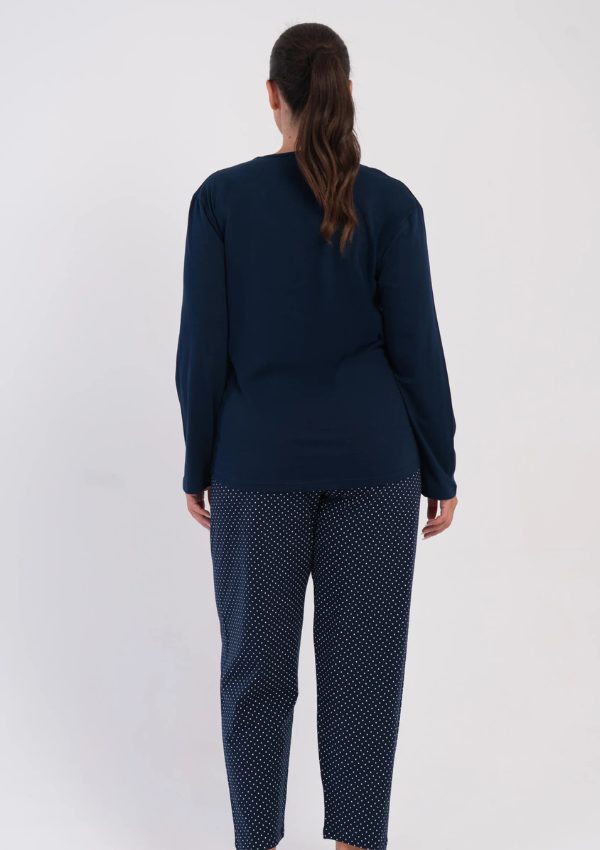 Piżama Damska Vienetta Midnight Polka, Granatowy, r. 1XL-4X