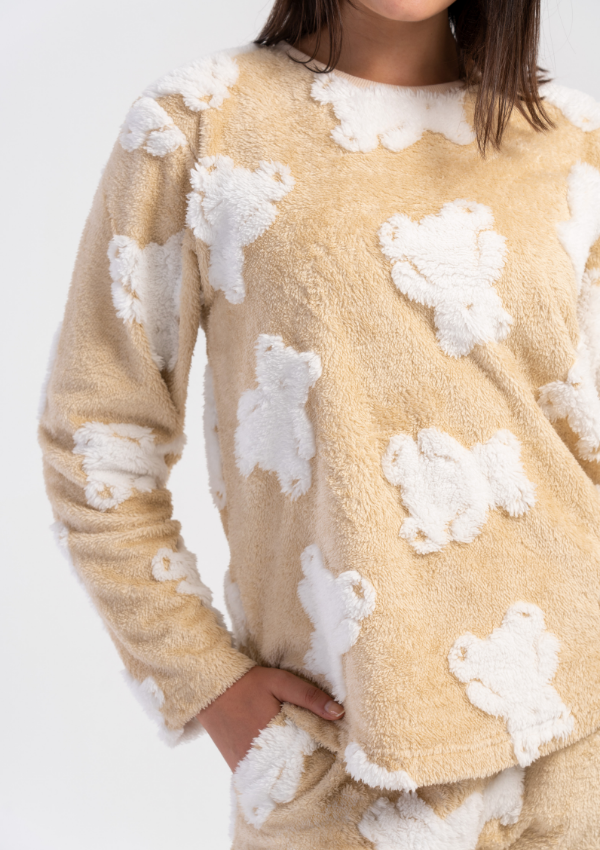 Piżama Damska Softowa Vienetta Sweet Bears, Beżowy, r. S-XL
