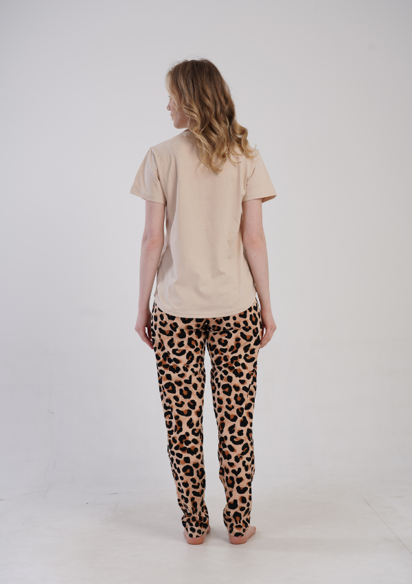 Piżama Damska Wild Love, Beżowy, r. 5XL-7XL