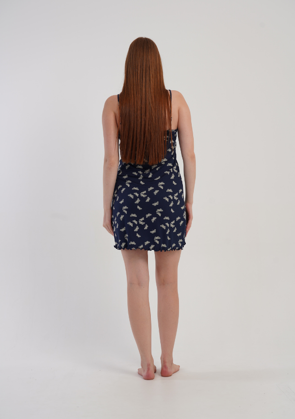 Koszula Nocna Vienetta Butterfly Whisper, Granatowy, r. S-XL