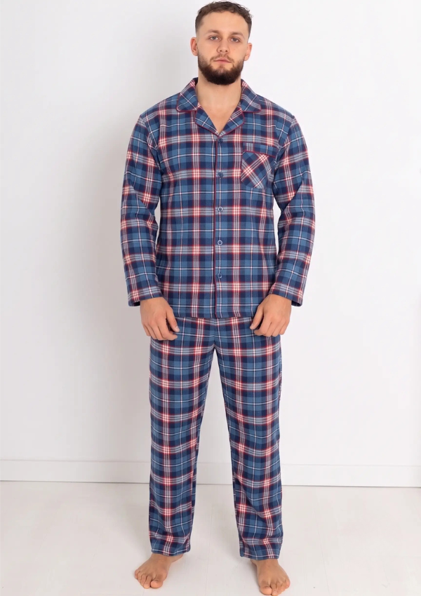 Piżama Męska Classic Flannel, Wielokolorowy, r. M- XXXL