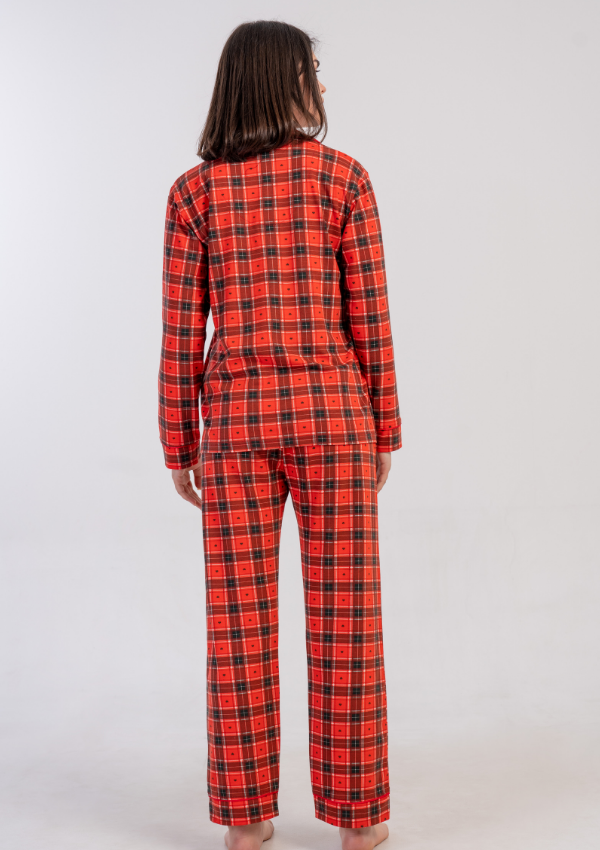Piżama Damska Vienetta Red Check, Czerwony, r. M-XXL