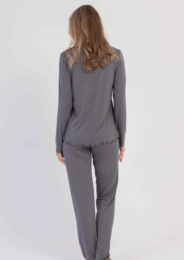Piżama Damska Vienetta Dots Dream, Szary, r. S-XL