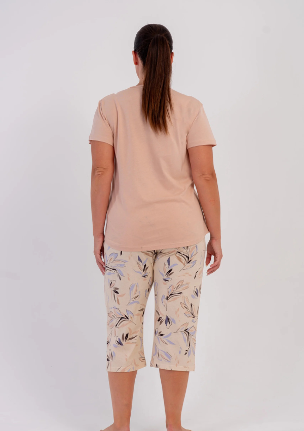 Piżama Damska Vienetta Sand Botanical, Beżowy, r. 1XL-4XL