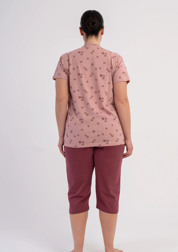 Piżama Damska Vienetta Floral Harmony, Różowy, r. 1XL-4XL