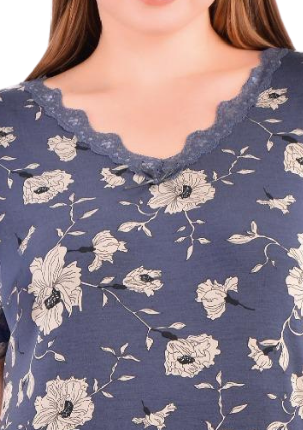 Koszula Nocna Navy Blossom, Niebieski, r. 2XL - 5XL