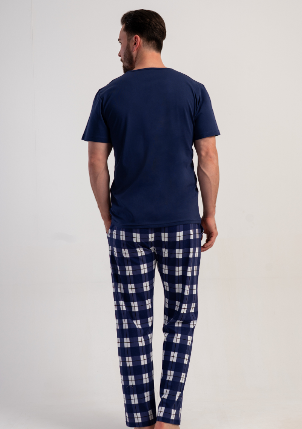 Piżama Męska Vienetta Navy Night, Granatowy, r. M-XXL