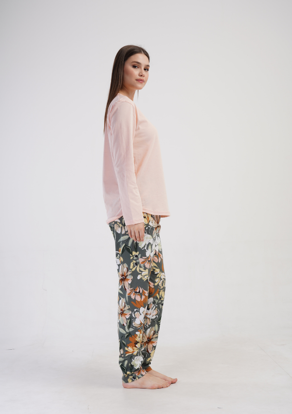 Piżama Damska Vienetta Floral Haven, Różowy, r. 1XL-4XL