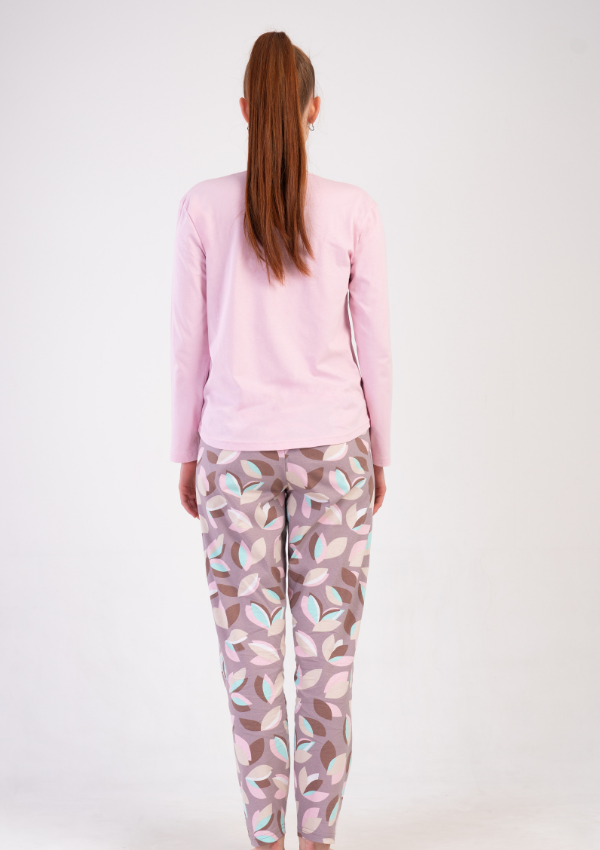 Piżama Damska Vienetta Leaf Dream, Różowy, r. 1XL-4XL