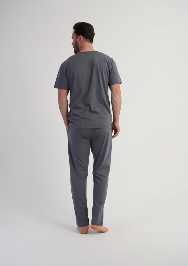 Piżama Męska Vienetta Graphite Relax, Szary, r. 5XL-7XL