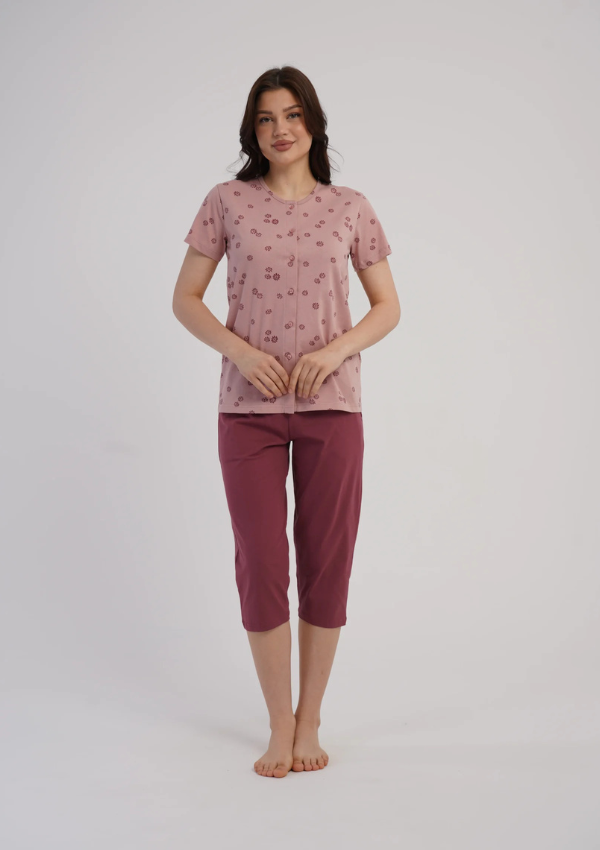 Piżama Damska Vienetta Floral Harmony, Różowy, r. M-XXL