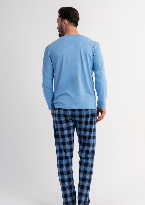 Piżama Męska Vienetta Blue Comfort, Niebieski, r. M-XXL
