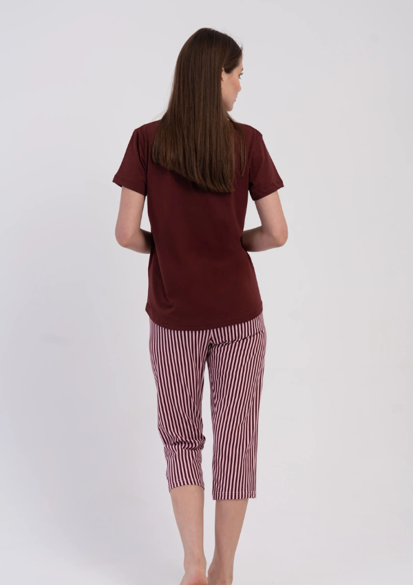 Piżama Damska Vienetta Blush Wine, Bordowy, r. M-XXL