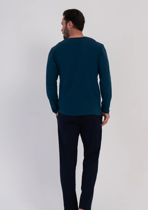 Piżama Męska Vienetta Deep Teal, Granatowy, r. 5XL-7XL