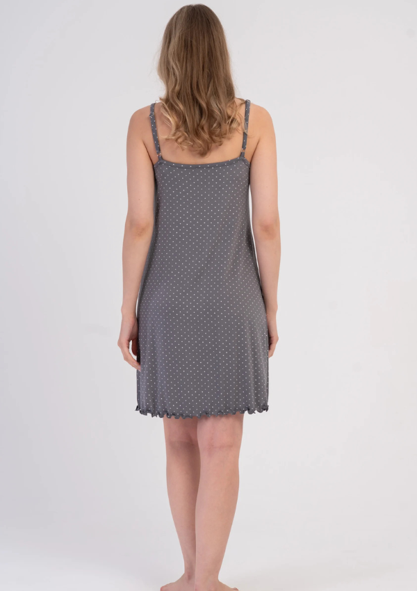 Koszula Nocna Vienetta Dark Dots, Szary, r. S-XL